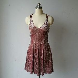 American Eagle Outfitters Velvet Dress in Pink